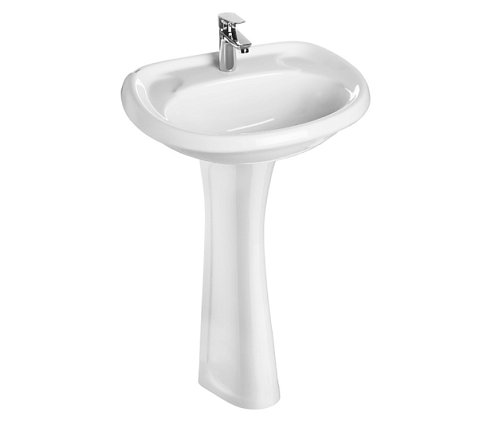 Умывальник-тюльпан Santeri Воротынский - 56,4 с пьедесталом (УМОВ-2) ВКС белый, с отверстием: фотография 1