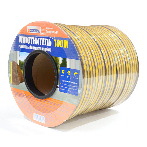 Уплотнитель D-профиль 8х9мм коричневый 100м 4Walls: фотография 1