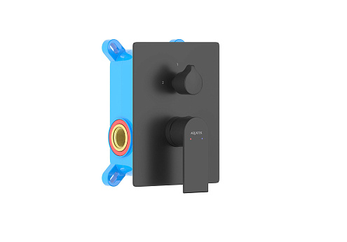 Смеситель для ванны (внешняя и скрытая часть) Aquatek матовый черный AQ1446MB Лира: фотография 1