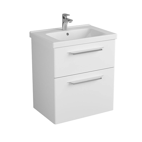 Тумба DIBORG Lande 65 2 ящика, белая матовая 77.5228: фотография 1