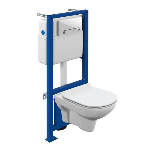 Комплект Cersanit CITY CO DPL EO SLIM + LINK PRO + ESTETICA белый с рамкой хром: фотография 1