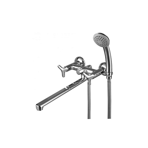 Смеситель Lemark "Плюс Спирит" LM1951C универсальный с плоским изливом 300мм дивертор с керамическими пластинами с аксессуарами: фотография 1