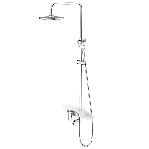 Смеситель Lemark "Тропик" LM7003C для ванны с верхней душевой лейкой "Тропический дождь" с поворотным изливом : фотография 1