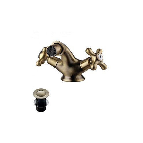 Смеситель Lemark "Винтаж" LM2808B для биде с донным клапаном клик-клак бронза: фотография 1