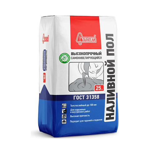 Наливной пол Старатели "Высокопрочный" самонивелирующийся (30-100мм) 25кг : фотография 1