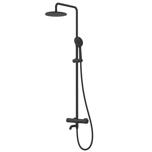 Душевая система термостат  G2490-6 GAPPO лейка "Тропический душ" D225 черный: фотография 1