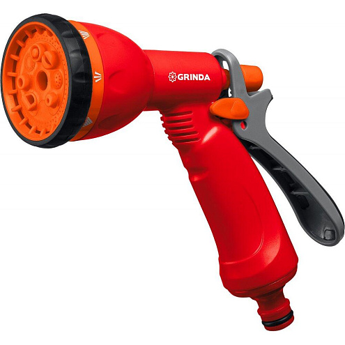 Пистолет поливочный 8 режимов пластик, Grinda: фотография 1