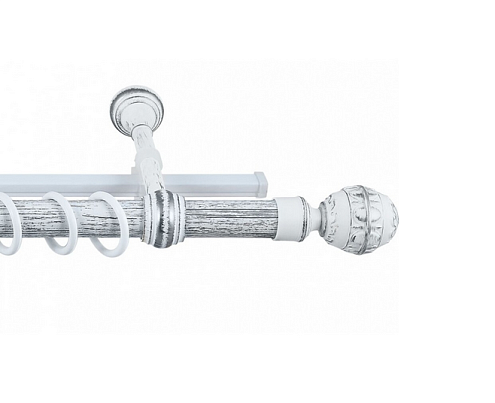 Карниз настенный двухрядный Legrand Валанс с U-шиной, белое серебро/патина 200: фотография 1