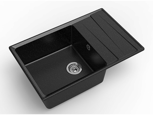 Мойка GRANFEST GF-LV--760L чаша+крыло 760х500 черный: фотография 1