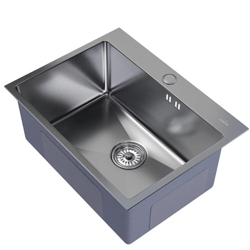 Мойка настольный монтаж 600х450 выпуск 3 1/2"  MIXLINE PRO 220 мм с сифоном, сатин: фотография 1