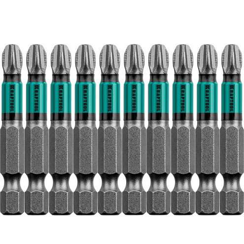 Биты "Optimum Line" кованные, тип хвостовика E 1/4", PH2, 50мм, 10шт, KRAFTOOL: фотография 1