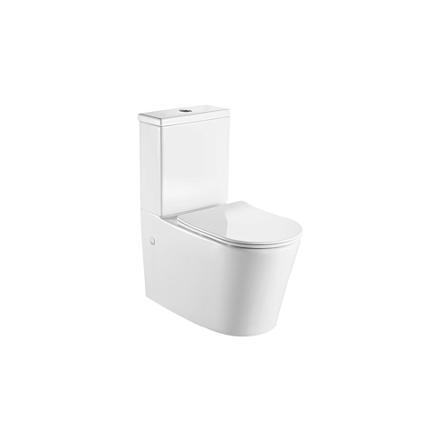 Унитаз-компакт безободковый напольный с бачком Aquatek Оберон AQ1273S-00 с сиденьем Soft Close: фотография 1