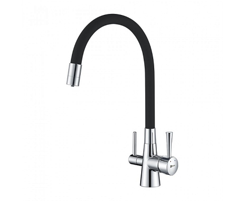 LM3075C "Комфорт" Смеситель для кухни, с гибким изливом, с подключением к фильтру питьевой воды, хром: фотография 1