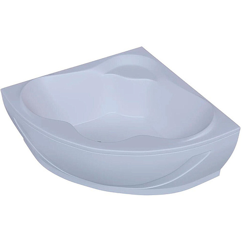 Акриловая угловая ванна Aquatek Галатея 135х135 без фронтального экрана, без гидромассажа, вклеенный цельносварной металлический каркас: фотография 1