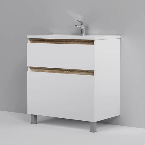 Тумба под раковину 80 AM.PM X-Joy M85AFSX0802WG напольная белый глянец: фотография 1