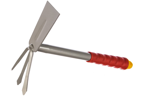 Мотыжка прямое лезвие, 3 зубца, из углеродистой стали с коннекторной системой, 305мм, Grinda: фотография 1