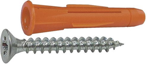 Дюбель универсальный с бортиком  6х37мм с саморезом 3,5х50мм, 10шт: фотография 1