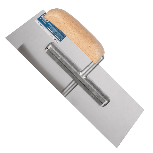 Гладилка прямая, 125х270мм, нержавейка, деревянная ручка, РемоКолор: фотография 1