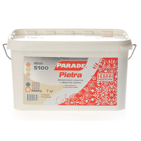 Декоративное покрытие с эффектом камня PARADE DECO Pietra S100 Кварц 7кг : фотография 1