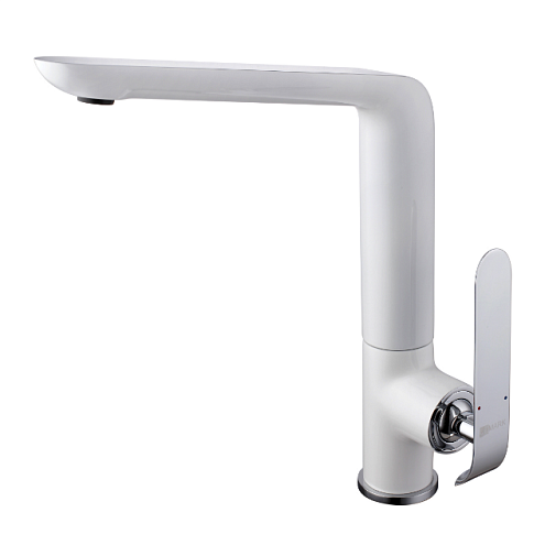 Смеситель Lemark "Меланж" LM4905CW для кухни с высоким поворотным изливом хром/белый: фотография 1