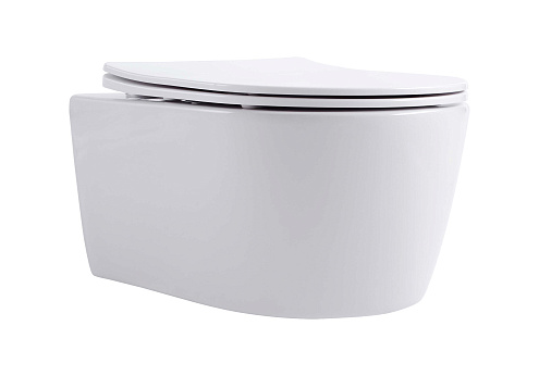 Унитаз подвесной безободковый Aquatek Европа AQ1106L-00 525х360х260 с сиденьем Soft Close: фотография 1