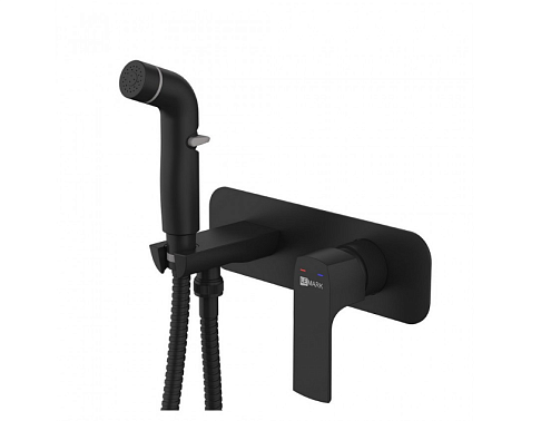 Смеситель Lemark "Урсус" LM7220BL с гигиеническим душем встраиваемый черный: фотография 1