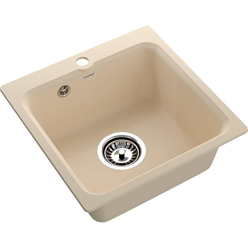 Мойки GRANFEST SMART SM430 (мрамор) 1 чаша 432х432 мм  бежевый без сифона: фотография 1