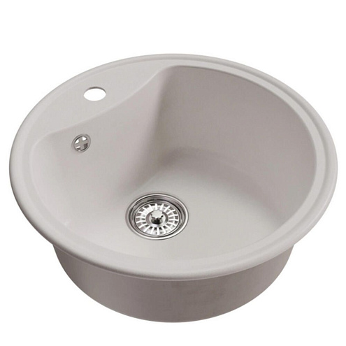 Мойкa ML-GM09 круглая, ультра-белая (341), 510 мм глубина чаши 190 мм: фотография 1