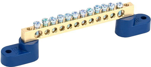 Шина нулевая ШНИ-6х9-12 У2-С на 2-х. угл. изол. IEK YNN10-69-12C2-K07: фотография 1