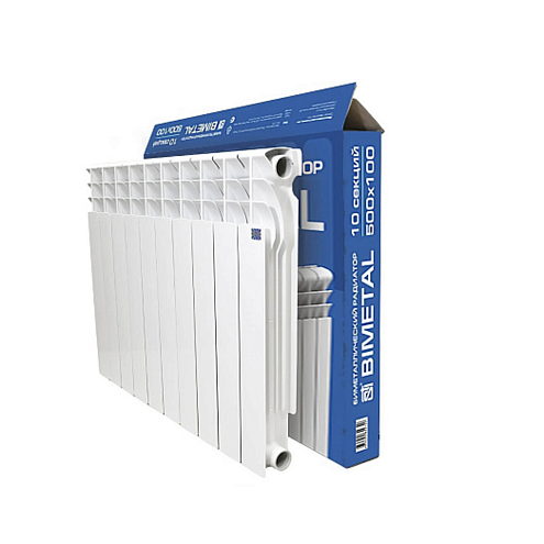 Радиатор биметаллический STI Bimetal 500/100 10 секций: фотография 1