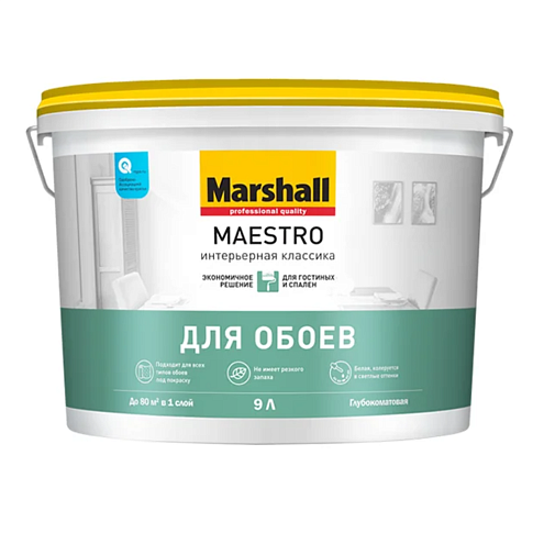 Краска Marshall MAESTRO Интерьерная классика  для обоев 9л: фотография 1