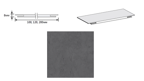 Добор "Т" ЭКО Slate Art МДФ 2070х200х8 М: фотография 1