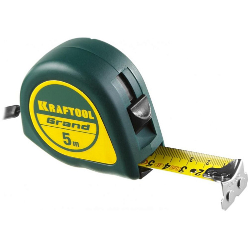 Рулетка Grand, 5м/25мм, противоскользящее покрытие, магнитная, Kraftool: фотография 1