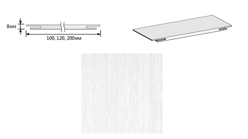 Добор "Т" ЭКО Snow Melinga МДФ 2070х100х8 : фотография 1