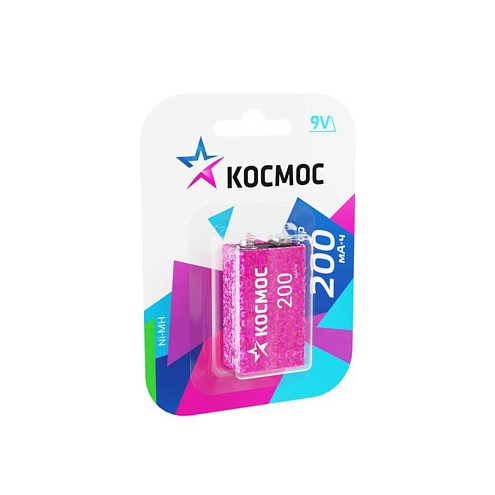 Аккумулятор 6F22 200мА.ч 1BL уп.1шт КОСМОС KOCNI-MH6F22(200mAh): фотография 1