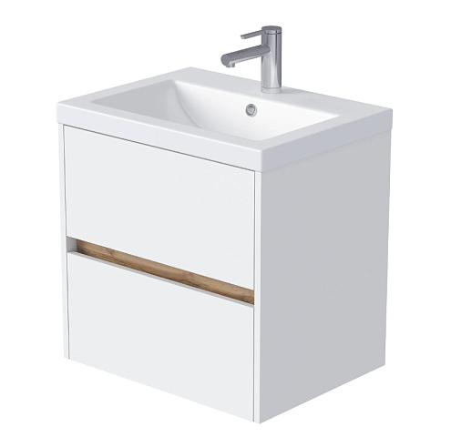 Тумба Veil 60П 2я белая аляска/дуб вотан: фотография 1