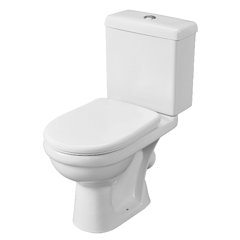 Унитаз-компакт Santeri  Визит арматкра+сиденье, белый, антивсплеск, косой выпуск : фотография 1