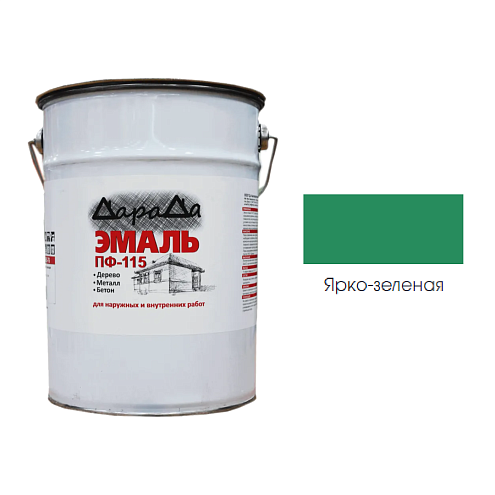 Эмаль ПФ-115 (ГОСТ 6465-76) «ДараДа», ярко-зеленая 6кг: фотография 1