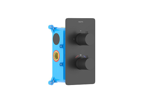 Термостатический смеситель для ванны (внешняя и скрытая часть) Aquatek матовый черный AQ1392MB Европа: фотография 1