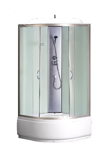 Душевая кабина CS-6690 F, 90х90х215, высокий поддон, матовая, стекло 4мм: фотография 1