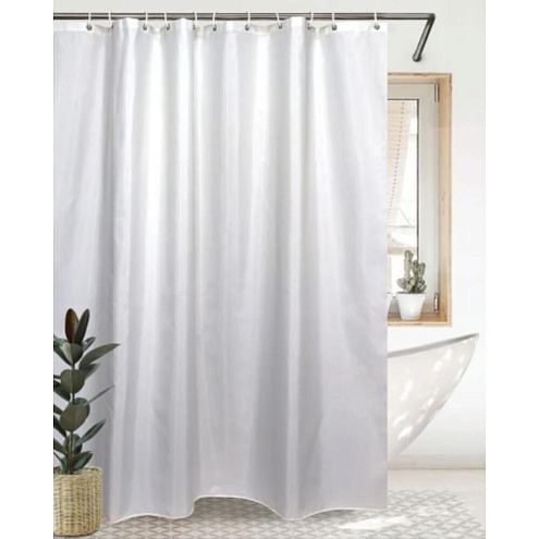 Занавеска-штора для ванн Bath Plus жаккард MARIANA SILVERRAIN JAC1508, 180х200, белый/серебро: фотография 1