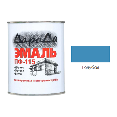 Эмаль ПФ-115 (ГОСТ 6465-76) «ДараДа», голубая 0,8кг: фотография 1