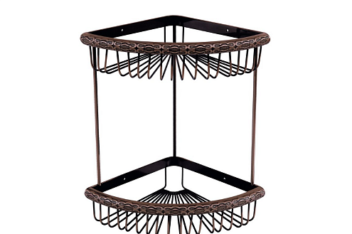 Полка Lemark  "Жасмин" LM6682ORB угловая 2-х ярусная черная бронза: фотография 1