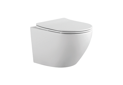 Унитаз подвесной безободковый Aquatek Европа AQ1901-00 525х360х320 с сиденьем Soft Close: фотография 1