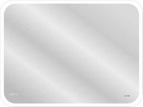 Зеркало LED 070 design pro 80x60 с подсветкой bluetooth часы с антизапотеванием прямоугольное: фотография 1