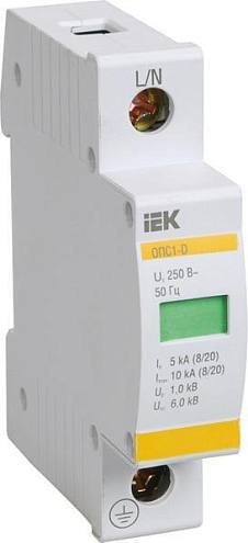 Ограничитель перенапряжения ОПС1-C 1P IEK MOP20-1-C: фотография 1