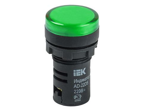 Лампа AD22DS(LED) матрица d22мм зеленый 24В AC/DC  IEK BLS10-ADDS-024-K06: фотография 1