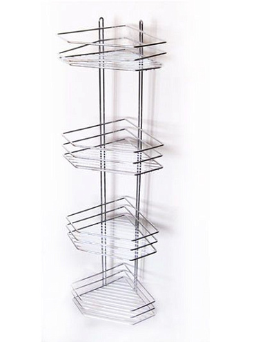 Угловая полка СТК 4х ярусная 2 бордюра трапеция 4895-4: фотография 1