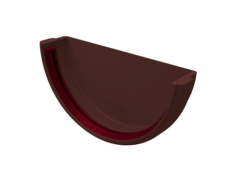 Заглушка желоба универсальная ПВХ, шоколадная (RAL 8017), Grand Line: фотография 1