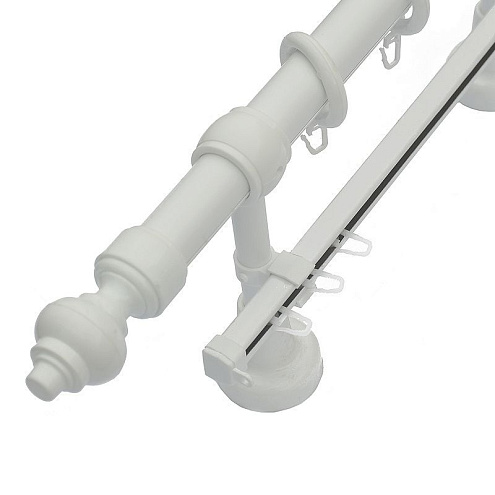 Карниз настенный двухрядный Legrand Кантри с U-шиной белый 240: фотография 1